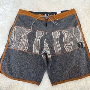VISSLA Men's Charcoal and Rust Board Shorts